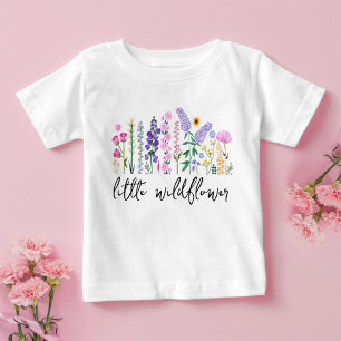 Little Wildflower Floral Birthday Girl Baby T-Shirt