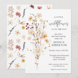 Little Wildflower Flower Baby Shower Invitation