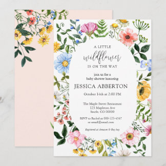 Little Wildflower Flower Baby Shower Invitation