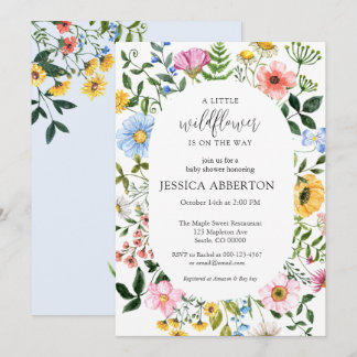 Little Wildflower Flower Baby Shower Invitation