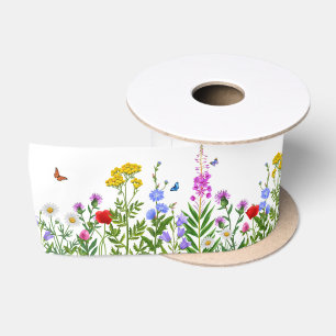 Little Wildflower Garden Floral Pattern Gift Satin Ribbon