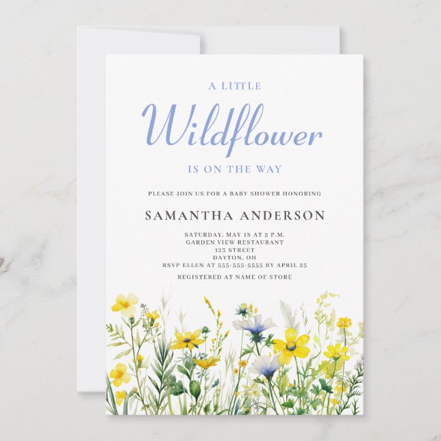 Little Wildflower Gender Neutral Baby Shower Invitation (Front)