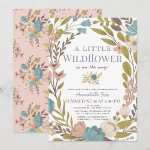 Little Wildflower Girl Baby Shower Invitation
