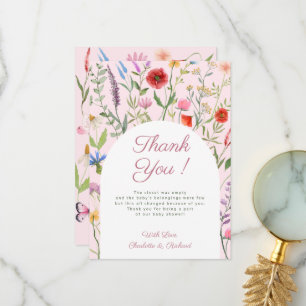 Little Wildflower Girl Baby Shower Thank You Card