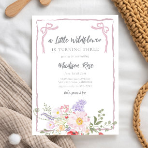 Little Wildflower Girl Birthday Invitation