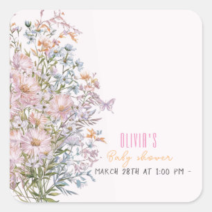 Little wildflower is in bloom #3 square sticker