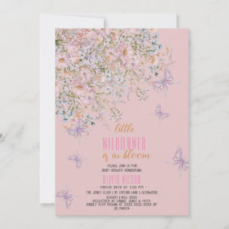 Little wildflower is in bloom baby shower#2 invitation
