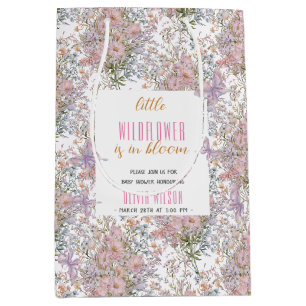 Little wildflower is in bloom baby shower medium gift bag