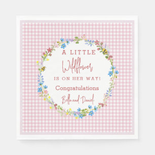 Little Wildflower Is On Her Way Baby Shower Napkin