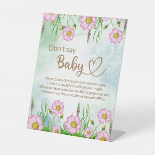Little Wildflower Is On The Way Baby Shower Pedestal Sign