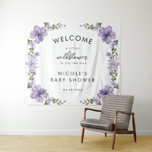 Little Wildflower Is On The Way Baby Shower  Tapestry