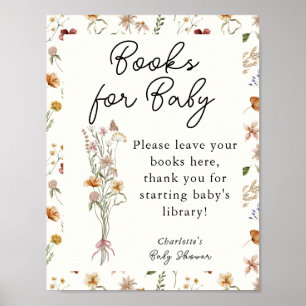 Little Wildflower Ivory Baby Shower Books for Baby Poster