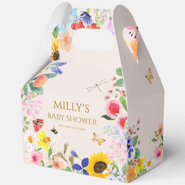 Little wildflower mama to Bee Baby Shower Favor Box (Front)