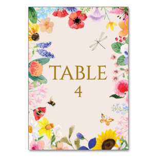 Little wildflower mama to Bee Baby Shower Table Number