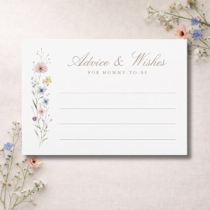 Little Wildflower Neutral Baby Shower Advice Card