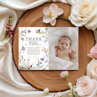 Little Wildflower Photo Thank You Card