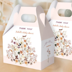Little Wildflower Pink Floral Girl Baby Shower Favor Box