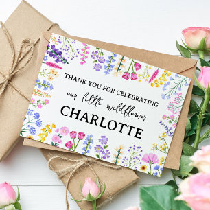Little Wildflower Pretty Floral Spring Birthday Thank You Card