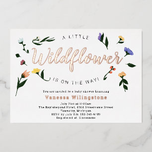 Little Wildflower Rose Gold Floral Baby Shower