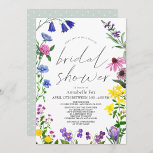 Little Wildflower Script Drive-by Bridal Shower  Invitation