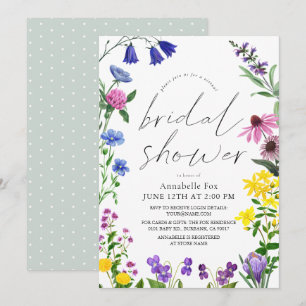 Little Wildflower Script Virtual Bridal Shower Invitation