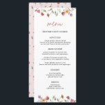 Little Wildflower Spring Girl Baby Shower Menu<br><div class="desc">A Little wildflower is on The Way! Display this spring wildflower themed menu on the baby shower tables.
Little Wildflower Spring Girl Baby Shower menu cards</div>