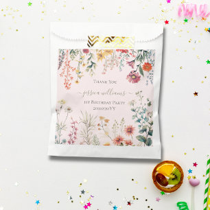 Little Wildflower Turning One Pretty 1st Birthday Favour Bag