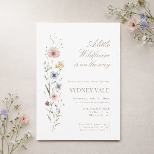 Little Wildflower Watercolor Floral Baby Shower Invitation