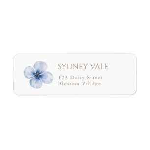 Little Wildflower Watercolor Violet Return Address
