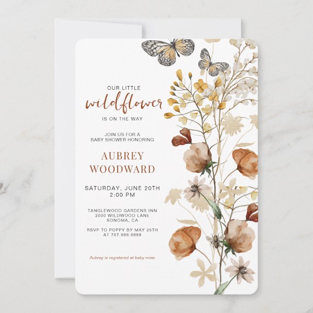 Little Wildflowers Baby Shower  Invitation (Front)