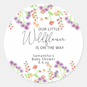 Little wildflowers is on the way classic round sticker