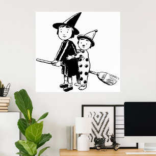 Little Witch And Clown Poster