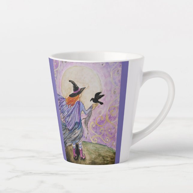 Little Witch and Raven 2 Latte Mug (Right)