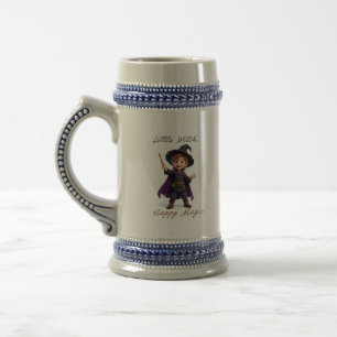 Little Witch Boy Big Magic Cute Halloween Beer Stein