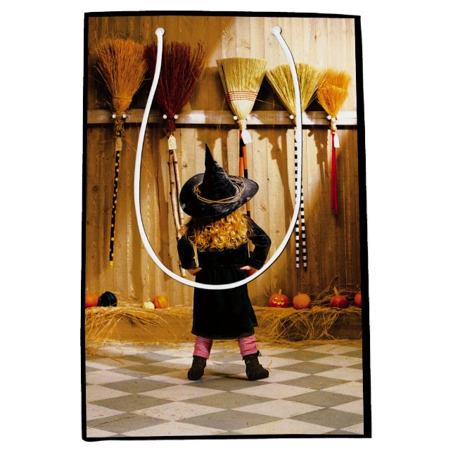 Little Witch Choosing A Broom Medium Gift Bag (Front)