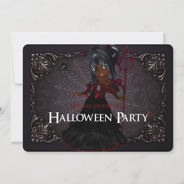 Little Witch Fantasy Halloween Party Invite 4 (Front)