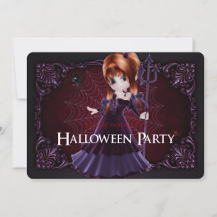Little Witch Fantasy Halloween Party Invite 5