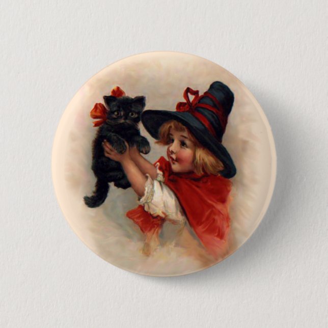Little Witch Girl 2 Inch Round Button (Front)