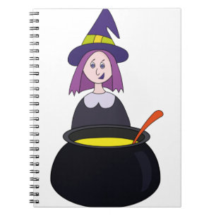 Little Witch Halloween Cauldron Notebook