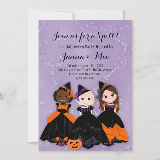 Little Witch Halloween Party Invitation (Front)