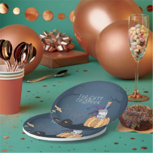Little Witch Halloween Party Personalized Paper Plate