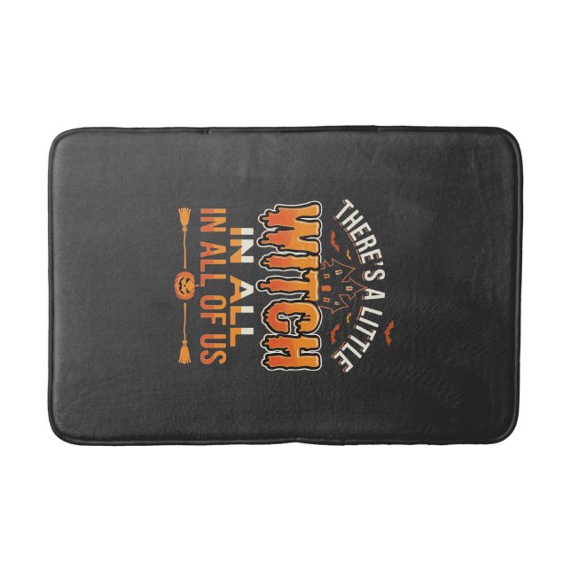 Little Witch Halloween Witch Typography Design_1 Bath Mat (Front)