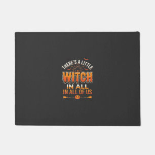 Little Witch Halloween Witch Typography Design_1 Doormat