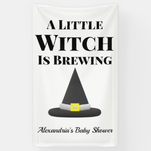 Little Witch is Brewing Halloween Pregnancy Banner