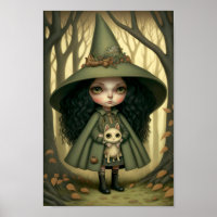 Little Witchy Forest Girl and her cat