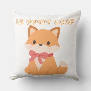 Little Wolf Mug Throw Pillow