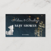 Little wolf themed baby shower diaper raffle enclosure card (Back)