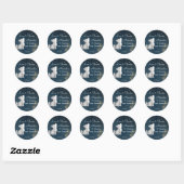Little wolf themed baby shower favour gift classic round sticker (Sheet)