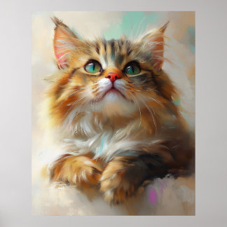 Little Wonder Kitten - Maine Coon Cat Poster