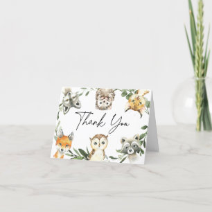 Little Woodland Baby Shower Thank You Card